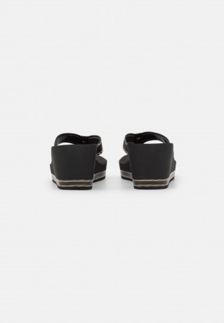 Tommy Hilfiger WEBBING WEDGE Heeled mules black WEBBING WEDGE Мюли на каблуке черный