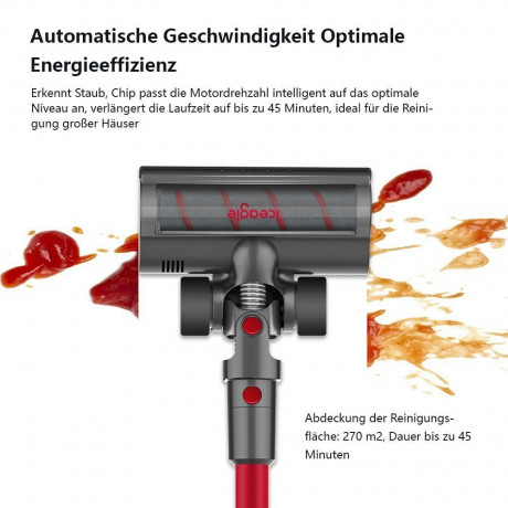 iceagle iceagle Akku-Stielstaubsauger Akku Staubsauger, 4 in 1 Staubsauger Kabellos, 27000Pa Saugleistung, mit LED-Beleuchtung  Беспроводной пылесос Iceagle, беспроводной пылесос, пылесос 4 в 1, беспроводной, мощность всасывания 27000 Па, со светодиодной 