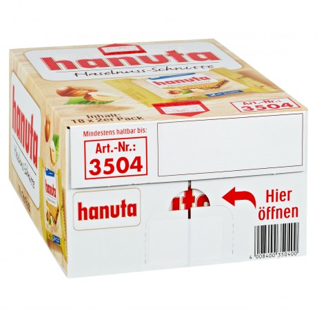 Hanuta Einzelportionen Haselnuss Schnitte, 2er Шоколадные Вафли Ханута с орехами 18 шт. x 44 г