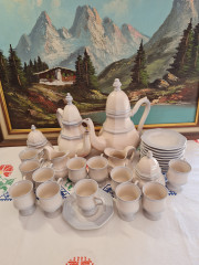 Сервис винтажный на 12 персон Leonardo Classic / Gallo Design, кофейник, чайник, молочник, сахарница, кофейная пара - 12 шт., фарфор, Германия, 1960-70гг.