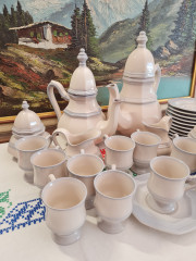 Сервис винтажный на 12 персон Leonardo Classic / Gallo Design, кофейник, чайник, молочник, сахарница, кофейная пара - 12 шт., фарфор, Германия, 1960-70гг.