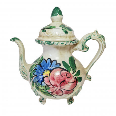 Чайник винтажный Im Stil Bassano на ножках с цветочным декором, керамика, 21 см, Германия, 1960-70гг.