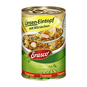 Erasco Рагу из чечевицы с сосисками 400г