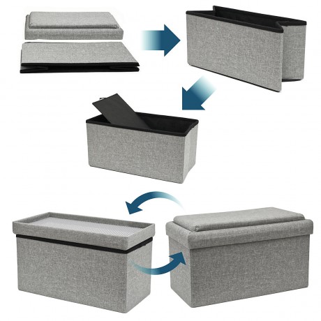 Dune Design® Sitzbank faltbar 52x27x30cm Hellgrau Скамья складная 52x27x30см светло-серая