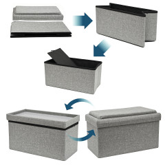 Dune Design® Sitzbank faltbar 52x27x30cm Hellgrau Скамья складная 52x27x30см светло-серая