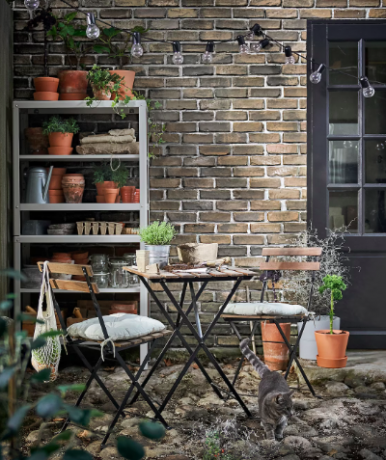 TARNO Tisch+2 stuhle/auben, schwarz/hellbraun lasiert 698.984.15, Cадовый cтол+2 стула, черный/светло-коричневый