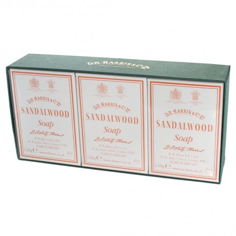D.R. Harris Sandalwood Bath Soap Box of 3 Мыло для ванн из сандалового дерева, коробка из 3 шт.