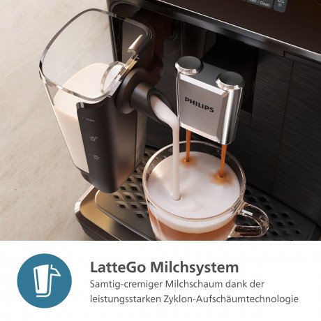 Philips Philips Kaffeevollautomat EP2331/10 2300 Series, 4 Kaffeespezialitaten, mit LatteGo-Milchsystem, Klavierlack-Schwarz  Полностью автоматическая кофемашина Philips EP2331/10 серии 2300, 4 сорта кофе, с молочной системой LatteGo, черный рояль