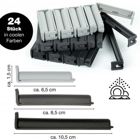 Moritz & Moritz Moritz & Moritz Verschlussclips 24-tlg. klar Зажимы Moritz &amp; Moritz 24 шт.