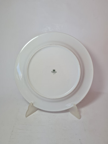 Bauscher Weiden Фарфоровая белая тарелка с зелёным ободком, 27,5 x 2,5 см, Германия, 1960-70гг.