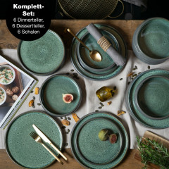 Moritz &amp; Moritz Moritz &amp; Moritz Tafelservice grucn 18-ltg. Reaktiv  grau Сервиз обеденный Moritz &amp;amp; Moritz зеленый 18 шт. Реактивный