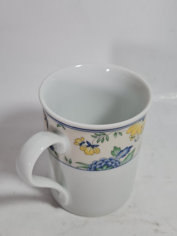 Кружка винтажная Hutschenreuther с ботаническим принтом, фарфор, 2 шт., 10.5 см, Германия, 1980-90гг.