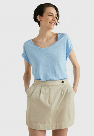Tommy Hilfiger SCOOP NECK ROLLED SLEEVE Basic T-shirt vessel blue РУКАВ С ВЫСОКИМ ВЫРЕЗОМ Базовая футболка сосуд синий