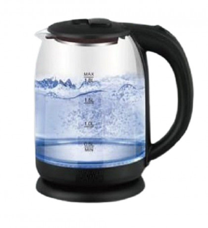 Cheffinger Cheffinger Wasserkocher 1,8L Glas Edelstahl Wasserkocher 1500W mit LED-Beleuchtung Teekocher, 1.8 l Чайник Cheffinger 1,8 л, стеклянный чайник из нержавеющей стали, 1500 Вт со светодиодной подсветкой, заварочный чайник, 1,8 л