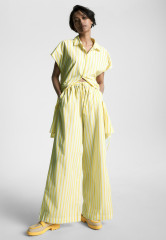 Tommy Hilfiger WIDE LEG STRIPE Trousers banker stp vivid yellow ШИРОКАЯ ПОЛОСКА ДЛЯ НОГА Брюки банкир стп яркий желтый