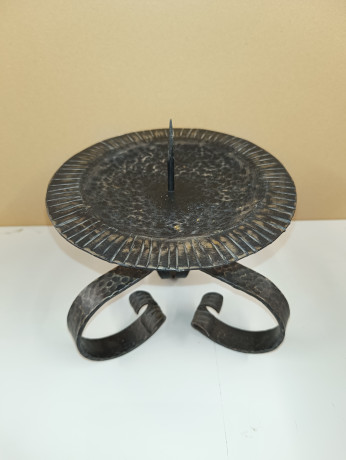 Подсвечник большой винтажный Johann Gunter с фигурной свечой, 31 х 16 см, Германия, 1980-90гг.