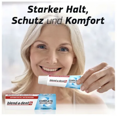 blend-a-dent Haftcreme Complete Original, 70 g, Крем для фиксации зубных протезов Complete Original, освежающий вкус, 70 г