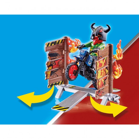 PLAYMOBIL PLAYMOBIL 70553 Stuntshow Motorrad mit Feuerwand PLAYMOBIL 70553 Мотоцикл для трюковых шоу со стеной огня