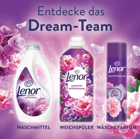 Lenor Weichspuler Amethyst Blutentraum 71 WL, Кондиционер для белья с ароматом Цветущего сада, 71 загрузка (1596мл)