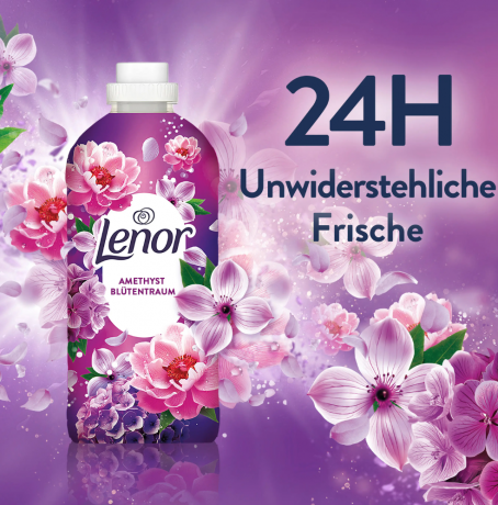 Lenor Weichspuler Amethyst Blutentraum 71 WL, Кондиционер для белья с ароматом Цветущего сада, 71 загрузка (1596мл)