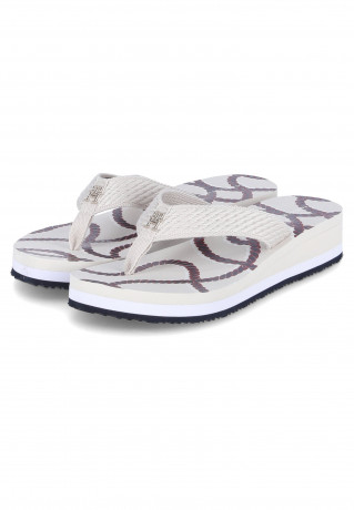 Tommy Hilfiger ROPE M WEDGE T-bar sandals weiss ROPE M WEDGE Сандалии с Т-образной перемычкой белый