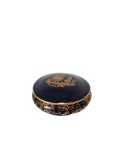 LIMOGES CASTEL Шкатулка темно-синяя с позолотой 22K "Признание в любви", 4см х 8 см, Франция, 1950-60гг.