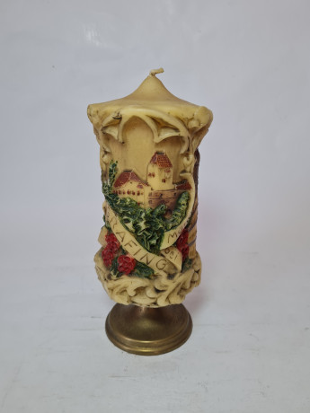 Свеча винтажная фактурная с декором "г. Мюнхен", 22 x 9 см, Германия, 1960-70гг.