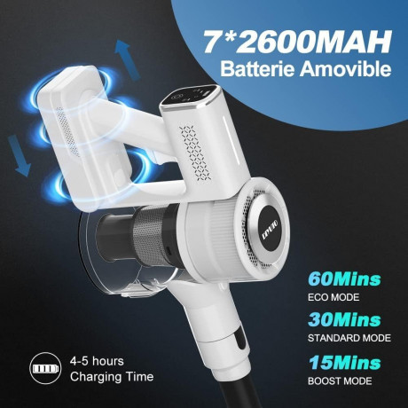 DIYUTO DIYUTO Akku-Hand-und Stielstaubsauger Ideal fur Hartboden, Teppiche, Tierhaare, beutellos, 33kPa Saugleistung, 60Min Laufzeit, 6-Stufen-Filtration leicht  leise  Беспроводной ручной пылесос DIYUTO, идеально подходит для твердых полов, ковров, шерст