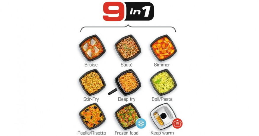 Tefal Tefal Versalio Deluxe 9in1, Multikocher weiss/schwarz  weiss/schwarz Tefal Versalio Deluxe 9в1, мультиварка белый/черный