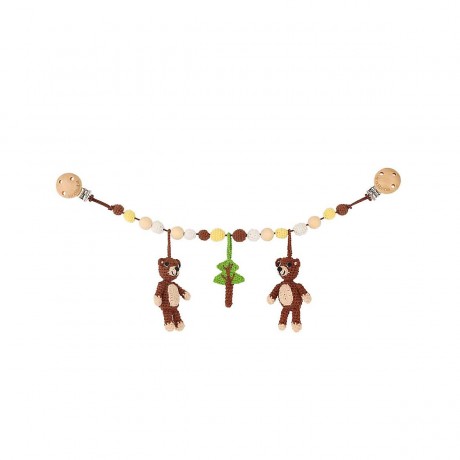 SindiBaba® Kinderwagenkette Bar BEN gehakelt mit Rasseln Коляска-цепочка БЕН связана крючком с погремушками