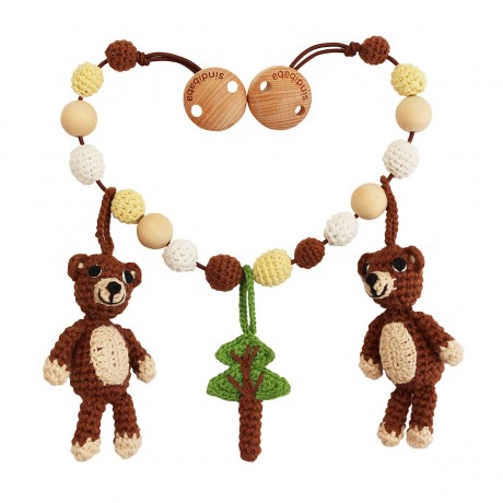 SindiBaba® Kinderwagenkette Bar BEN gehakelt mit Rasseln Коляска-цепочка БЕН связана крючком с погремушками