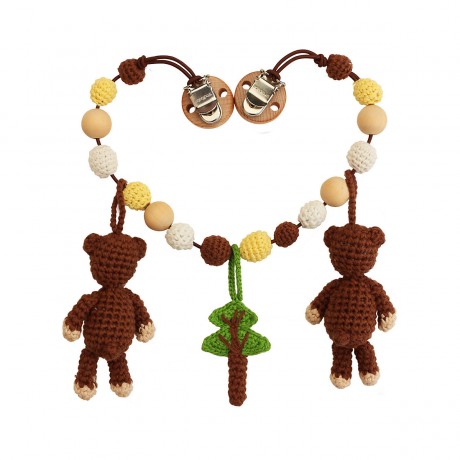 SindiBaba® Kinderwagenkette Bar BEN gehakelt mit Rasseln Коляска-цепочка БЕН связана крючком с погремушками