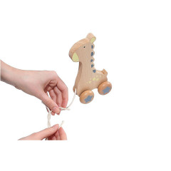 KINDSGUT Holz-Ziehtier Giraffe Nachziehspielzeug Деревянный жираф тянет за собой игрушку