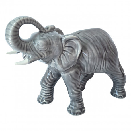 Sitzendorfer Фарфоровая статуэтка "Слон", серая, 18см х 23см, Германия, 1970-80гг.