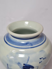 Delft Holland Ваза "Мельница", дельфтский фарфор, 10,5 x 8 см, Голландия, 1960-70гг.