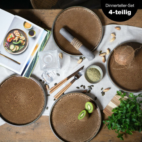 Moritz & Moritz Moritz & Moritz Dinner Teller 4-tlg. REACTIV braun Обеденные тарелки Moritz & Moritz 4 шт. РЕАКТИВНЫЙ