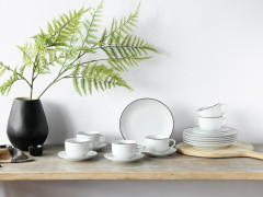 Creatable Creatable Kaffeeservice 18-tlg. LUNA BLACK LINE Weiss Креативный кофейный сервиз 18 шт. ЛУНА ЧЕРНАЯ ЛИНИЯ