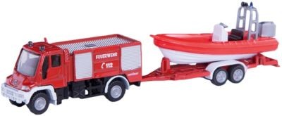 SIKU SIKU Super 1636 Unimog Feuerwehr mit Boot 1:87 Пожарная часть SIKU Super 1636 Unimog с лодкой 1:87