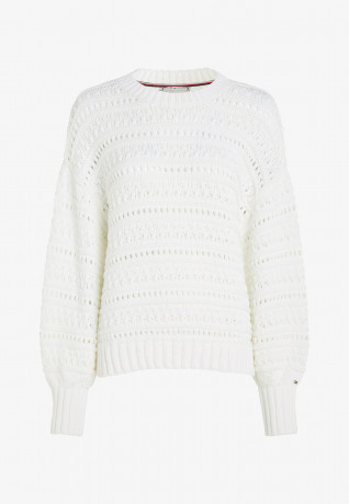 Tommy Hilfiger CREW NECK  Jumper ecru КРУГЛЫЙ ВЫРЕЗ джемперы экрю