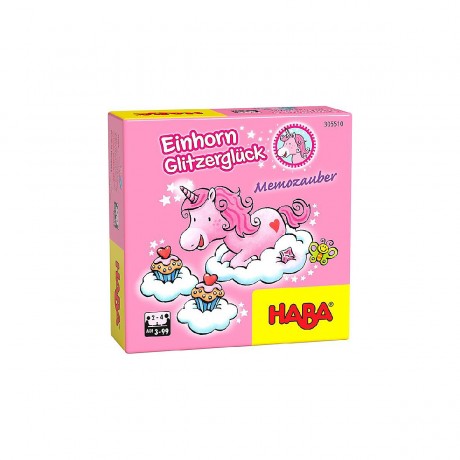 Haba HABA 305510 Einhorn Glitzergluck – Memozauber HABA 305510 Glitter Gluck Unicorn — Memo Magic