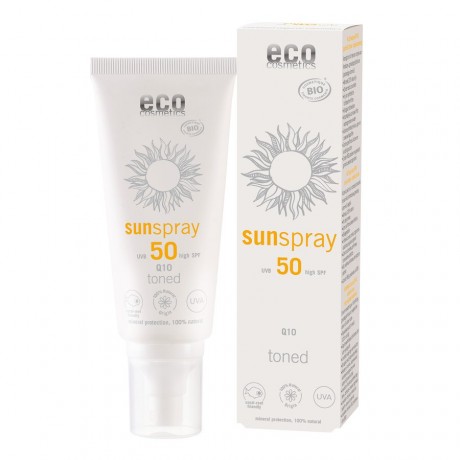 Eco Cosmetics Sonnenspray LSF50 Q10 getont 100ml Солнцезащитный спрей SPF50 Q10 тонизирующий 100мл