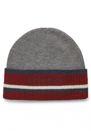 Tommy Hilfiger CORPORATE  Beanie heather grey mix КОРПОРАТИВНЫЙ Шапочка микс вересково-серый