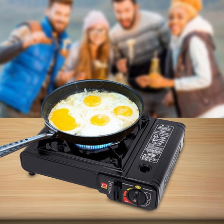 Melody Melody Gaskocher Campingkocher Gasherd Herd Tischkocher Outdoor Portable Campingherd, (1-St., mit Anzundautomatik), 34x25x11 cm (L/B/H)  Газовая плита Мелодия, походная плита, газовая плита, настольная плита, уличная портативная походная плита, (1 