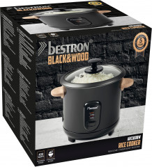 bestron bestron Reiskocher ARC100BW mit Bambusgriffen, 400 W, fur 4-6 Personen, inkl. Messbecher  Reisloffel, 1L Fassungsvermogen  Рисоварка Bestron ARC100BW с бамбуковыми ручками, 400 Вт, для 4-6 человек, включая мерный стакан и ложку для риса, емкость 1
