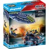 PLAYMOBIL 2er Set: Polizei-Fallschirm: Verfolgung des Amphibien-Fahrzeugs + 70648 Schlusselanhanger Polizist Набор из 2 предметов: полицейский парашют: погоня за амфибией + 70648 брелок для полицейских