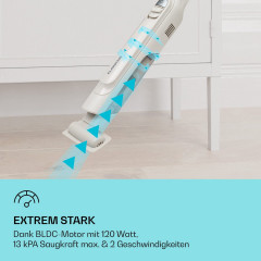 Klarstein Klarstein Akku-Hand-und Stielstaubsauger Larma Handheld Handstaubsauger, 120 W, beutellos Grau Беспроводной ручной и стержневой пылесос Klarstein Ручной пылесос Larma, 120 Вт, без мешка