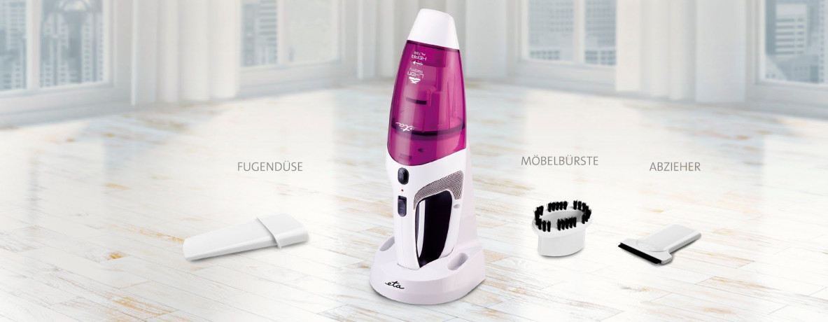 eta eta Akku-Handstaubsauger VERTO ETA344290000, beutellos, Trocken- und Nasssaugen, mit Ladestander  Беспроводной ручной пылесос eta VERTO ETA344290000, без мешка для сухой и влажной уборки, с зарядной подставкой