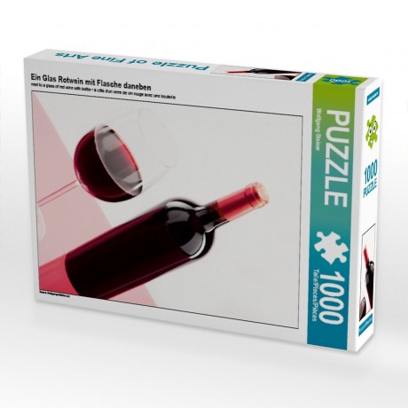 CALVENDO Puzzle CALVENDO Puzzle Ein Glas Rotwein mit Flasche daneben Пазл CALVENDO Puzzle Бокал красного вина с бутылкой рядом с ним