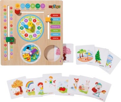 myToys ORIGINALS Kalenderuhr aus Holz Деревянные часы с календарем