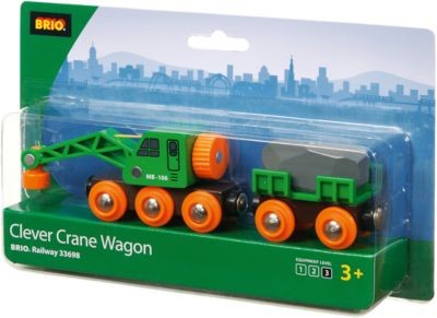 BRIO Gruner Kranwagen mit Anhanger und Fracht Зеленый автокран с прицепом и грузом